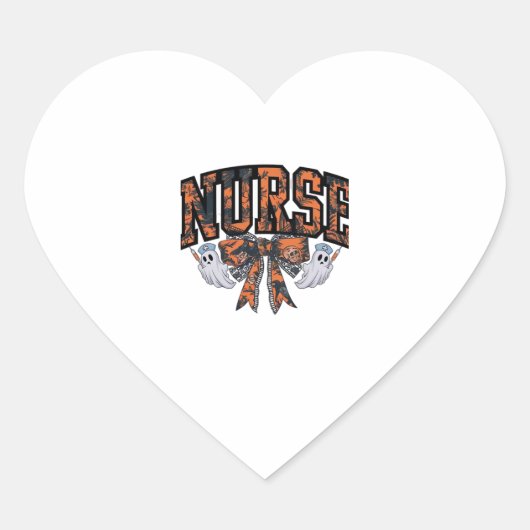 Halloween Nurse Coquette Bow Fall Classic T-Shirt Hart Sticker (Voorkant)