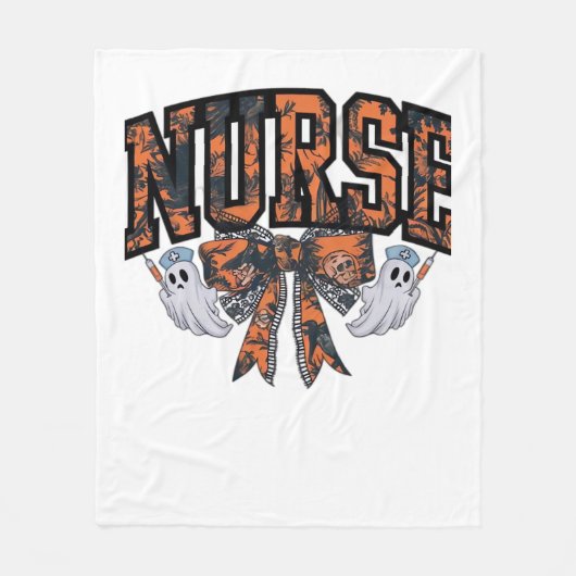 Halloween Nurse Coquette Bow Herfst Classic T-shir Fleece Deken (Voorkant)