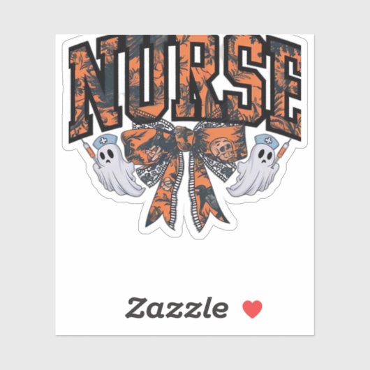 Halloween Nurse Coquette Bow Herfst Classic T-shir Sticker (Vel)