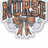 Halloween Nurse Coquette Bow Herfst Classic T-shir Sticker (Voorkant)