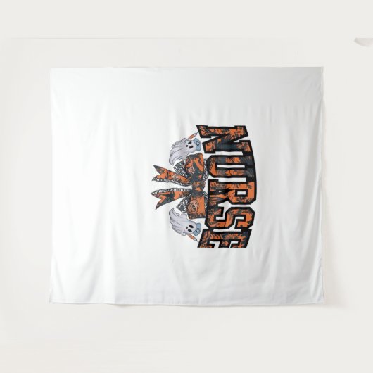 Halloween Nurse Coquette Bow Herfst Classic T-shir Wandkleed (Voorkant (horizontaal))