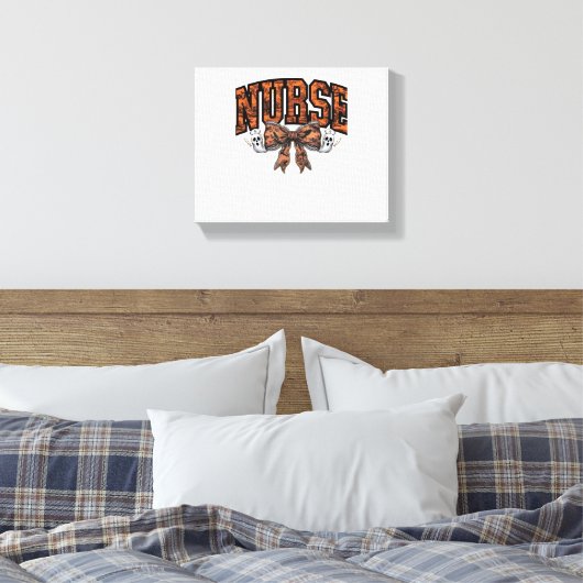 Halloween Nurse Coquette Bow Spooky Classic T-Shir Canvas Afdruk (Insitu (Slaapkamer))