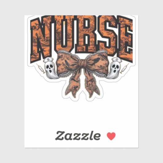 Halloween Nurse Coquette Bow Spooky Classic T-Shir Sticker (Vel)