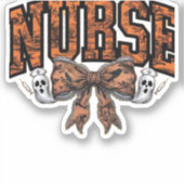 Halloween Nurse Coquette Bow Spooky Classic T-Shir Sticker (Voorkant)