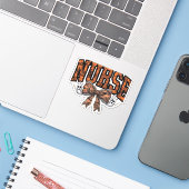 Halloween Nurse Coquette Bow Spooky Classic T-Shir Sticker (Laptop met iPhone)
