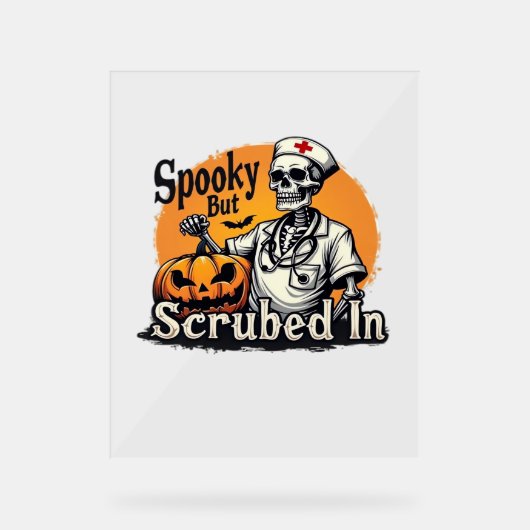 Halloween Nurse Design Oversized T-shirt Acryl Bord (Voorkant)