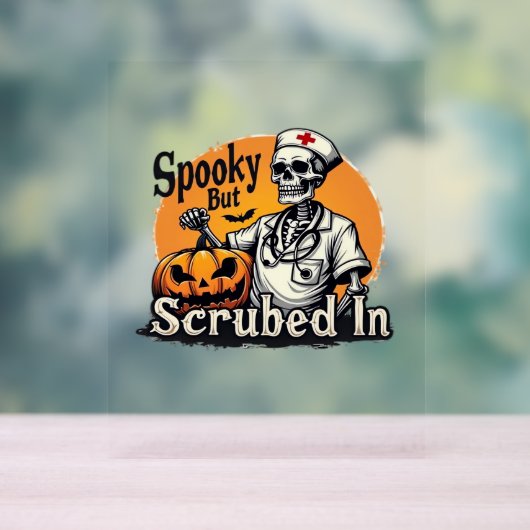 Halloween Nurse Design Oversized T-shirt Acryl Bord (Neutraal)