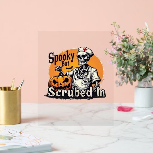 Halloween Nurse Design Oversized T-shirt Acryl Bord (Huwelijk)