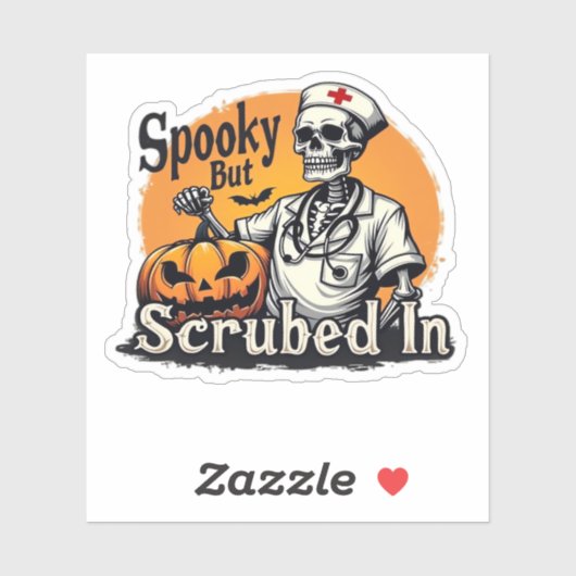 Halloween Nurse Design Oversized T-shirt Sticker (Vel)