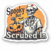 Halloween Nurse Design Oversized T-shirt Sticker (Voorkant)