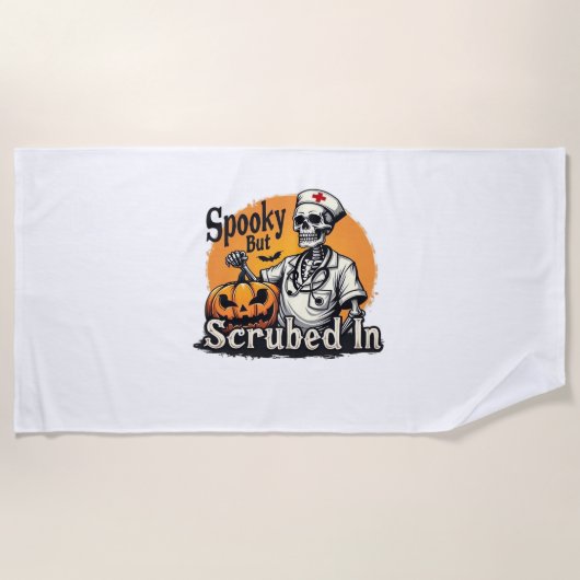 Halloween Nurse Design Oversized T-shirt Strandlaken (Voorkant)