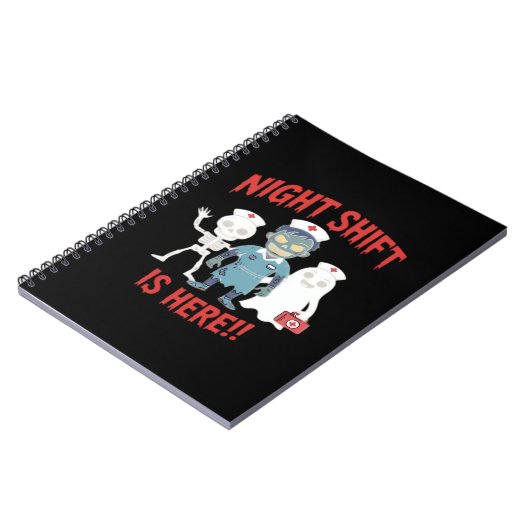 Halloween Nurse Funny Ghost Skeleton Zombie Essent Notitieboek (Linkerzijde)