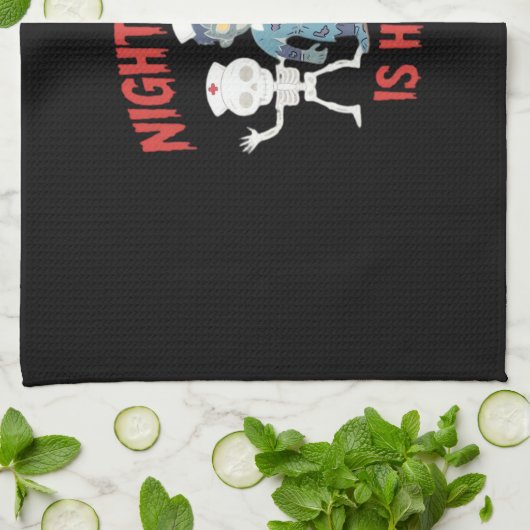 Halloween Nurse Funny Ghost Skeleton Zombie Essent Theedoek (Gevouwen)