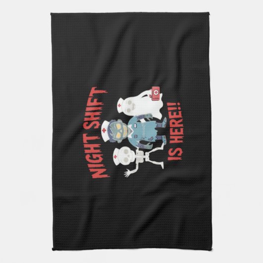 Halloween Nurse Funny Ghost Skeleton Zombie Essent Theedoek (Verticaal)