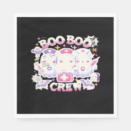 Halloween Nurse Ghost Squad Boo Boo Crew Funny Spo Servet (Voorkant)