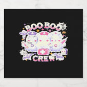 Halloween Nurse Ghost Squad Boo Boo Crew Funny Spo Sparkling Wijnetiket (Enkel label)