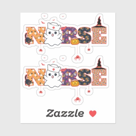 Halloween Nurse Ghost Sticker (Vel)