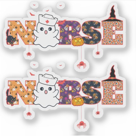 Halloween Nurse Ghost Sticker (Voorkant)