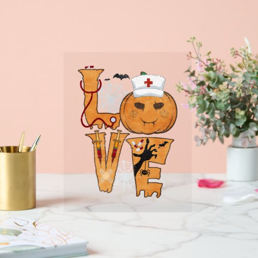 Halloween Nurse Gift Acryl Bord (Huwelijk)