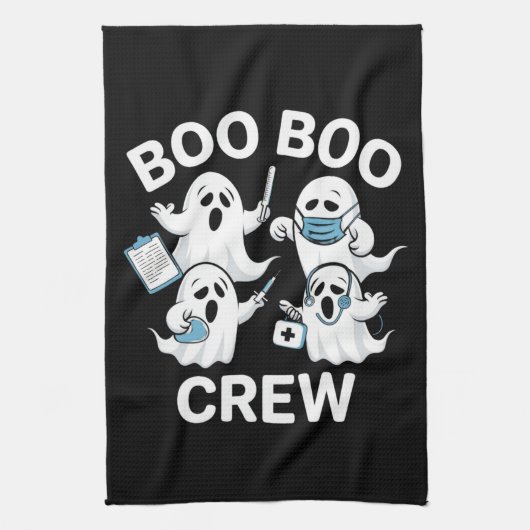 Halloween Nurse Gift Boo Boo Crew Nurse Theedoek (Verticaal)