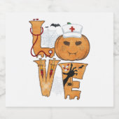 Halloween Nurse Gift Sparkling Wijnetiket (Enkel label)