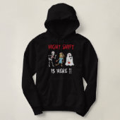 Halloween Nurse Night Shift Is Here Ghost Skeleton Hoodie (Design voorkant)