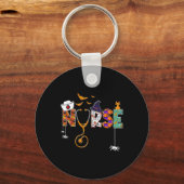 Halloween Nurse Nursing Cute Health Worker Patroon Sleutelhanger (Voorkant)
