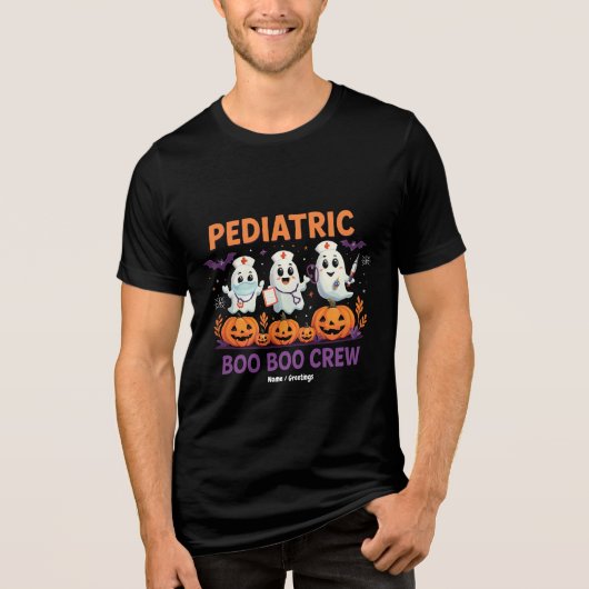 Halloween Nurse Pediatric Boo Boo Crew Funny Spook Tri-Blend Shirt (Voorkant)