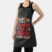 Halloween Nurse Practitioner Bezem Gebroken Ontwer Schort (Insitu)
