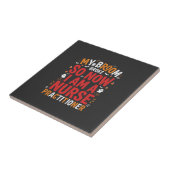 Halloween Nurse Practitioner Bezem Gebroken Ontwer Tegeltje (Zijkant)