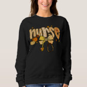 Halloween Nurse Pumpkin Nursing Scrub Top Herfst (Voorkant)