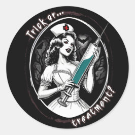 Halloween Nurse Ronde Sticker