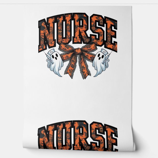 Halloween Nurse Scary Coquette Bow Classic T-shirt Behang (Afrollen)