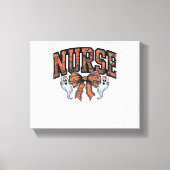 Halloween Nurse Scary Coquette Bow Classic T-shirt Canvas Afdruk (Voorkant)