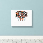 Halloween Nurse Scary Coquette Bow Classic T-shirt Canvas Afdruk (Insitu (Houten vloer))