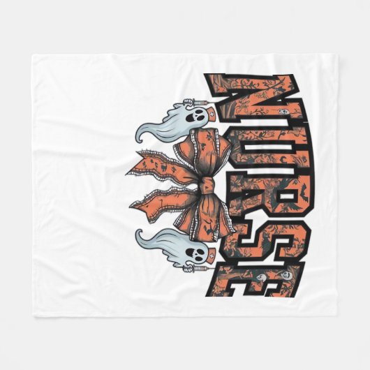 Halloween Nurse Scary Coquette Bow Classic T-shirt Fleece Deken (Voorkant (Horizontaal))