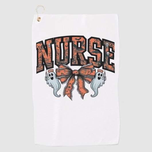 Halloween Nurse Scary Coquette Bow Classic T-shirt Golfhanddoek (Voorkant)