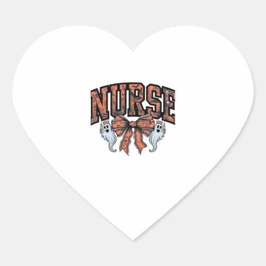 Halloween Nurse Scary Coquette Bow Classic T-Shirt Hart Sticker (Voorkant)