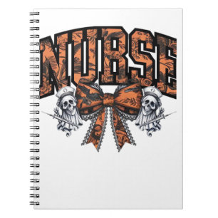 Halloween Nurse Scary Coquette Bow Classic T-shirt Notitieboek