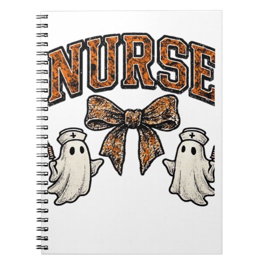 Halloween Nurse Scary Coquette Bow Classic T-shirt Notitieboek (Voorkant)
