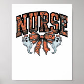 Halloween Nurse Scary Coquette Bow Classic T-shirt Poster (Voorkant)