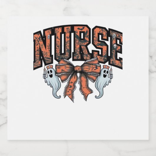 Halloween Nurse Scary Coquette Bow Classic T-shirt Sparkling Wijnetiket (Enkel label)