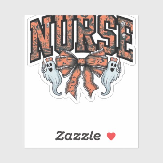 Halloween Nurse Scary Coquette Bow Classic T-shirt Sticker (Vel)
