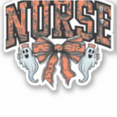 Halloween Nurse Scary Coquette Bow Classic T-shirt Sticker (Voorkant)
