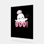 Halloween Nurse Shirten Vrouwen Boo! T-shirt Ghost Acryl Bord (Hoek)