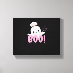 Halloween Nurse Shirten Vrouwen Boo! T-shirt Ghost Canvas Afdruk