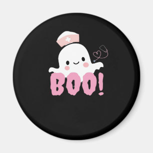 Halloween Nurse Shirten Vrouwen Boo! T-shirt Ghost Magneet