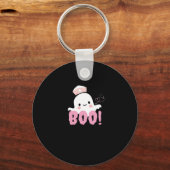 Halloween Nurse Shirten Vrouwen Boo! T-shirt Ghost Sleutelhanger (Voorkant)
