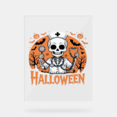 Halloween Nurse skeleton Essential T-Shirt_1 Acryl Bord (Voorkant)