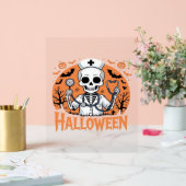 Halloween Nurse skeleton Essential T-Shirt_1 Acryl Bord (Huwelijk)